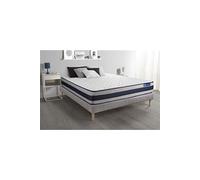 Ensemble matelas Latex et Mémoire de forme ACTILATEX ERGO 140x200 cm Maxi épaisseur 5zones de confort + sommier KIT gris