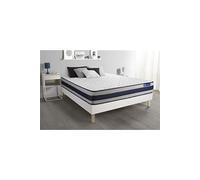 Ensemble matelas Latex et Mémoire de forme ACTILATEX ERGO 160x200 cm Maxi épaisseur 5zones de confort + sommier KIT blanc