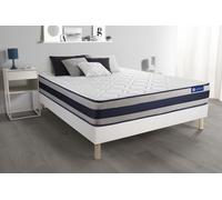 Ensemble matelas Latex et Mémoire de forme ACTILATEX ERGO 200x200 cm Maxi épaisseur 5zones de confort + sommier KIT blanc
