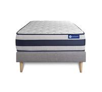 Ensemble matelas Latex et Mémoire de forme ACTILATEX ERGO 80x190 cm Maxi épaisseur 5zones de confort + sommier KIT gris