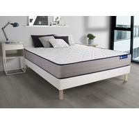 Ensemble Matelas Latex Et Memoire De Forme Actilatex Form 160x200 Cm 5zones De Confort + Sommier Kit Blanc