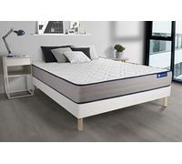 Ensemble Matelas Latex Et Memoire De Forme Actilatex Form 200x200 Cm 5zones De Confort + Sommier Kit Blanc