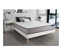 Ensemble Matelas Latex Et Memoire De Forme Actilatex Form 200x200 Cm 5zones De Confort + Sommier Kit Blanc