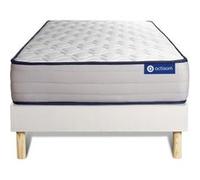 Actisom Ensemble matelas + sommier Actilatex Form 80x190 cm Latex et mémoire 5 zones Kit blanc