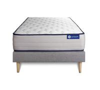 Ensemble matelas Latex et Mémoire de forme ACTILATEX FORM 90x190 cm 5zones de confort + sommier KIT gris
