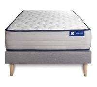 Ensemble matelas Latex et Mémoire de forme ACTILATEX FORM 90x190 cm 5zones de confort + sommier KIT gris