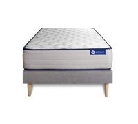 Ensemble matelas Latex et Mémoire de forme ACTILATEX FORM 90x200 cm 5zones de confort + sommier KIT gris