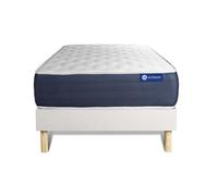 Ensemble matelas Latex et Mémoire de forme ACTILATEX SLEEP 120x200 5zones de confort + sommier KIT blanc
