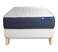 Ensemble matelas Latex et Mémoire de forme ACTILATEX SLEEP 120x200 5zones de confort + sommier KIT blanc