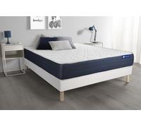 Ensemble matelas Latex et Memoire de forme ACTILATEX SLEEP 140x190 5zones de confort + sommier KIT blanc