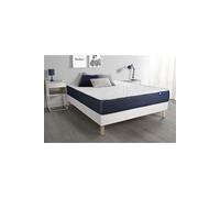 Ensemble matelas Latex et Mémoire de forme ACTILATEX SLEEP 200x200 5zones de confort + sommier KIT blanc