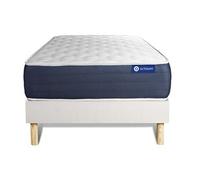 Ensemble matelas Latex et Mémoire de forme ACTILATEX SLEEP 80x190 5zones de confort + sommier KIT blanc
