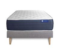 Ensemble matelas Latex et Mémoire de forme ACTILATEX SLEEP 90x190 5zones de confort + sommier KIT gris G