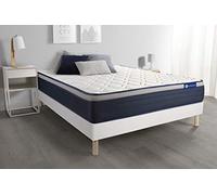 Ensemble Matelas Latex+Mémoire de Forme ACTILATEX Max 140x190 cm Maxi épaisseur 7zones de Confort + sommier KIT Blanc - Epaisseur : 26 cm - Confort : Ferme