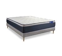Ensemble matelas Latex+Memoire de forme ACTILATEX MAX 140x200 cm Maxi epaisseur 7zones de confort + sommier KIT gris