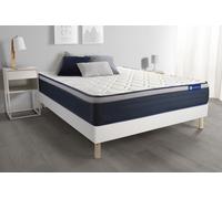 Ensemble Matelas Latex+Memoire De Forme Actilatex Max 160x200 Cm Maxi Epaisseur 7zones De Confort + Sommier Kit Blanc