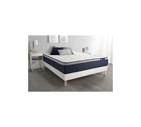 Ensemble matelas Latex+Memoire de forme ACTILATEX MAX 200x200 cm Maxi epaisseur 7zones de confort + sommier KIT blanc