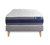 Ensemble matelas Latex+Mémoire de forme ACTILATEX MORPHO 120x200 Maxi épaisseur 5zones de confort + sommier KIT gris G