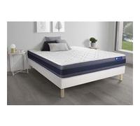 Ensemble matelas Latex+Memoire de forme ACTILATEX MORPHO 140x190 Maxi epaisseur 5zones de confort + sommier KIT blanc