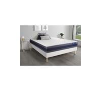 Ensemble matelas Latex+Memoire de forme ACTILATEX MORPHO 140x200 Maxi epaisseur 5zones de confort + sommier KIT blanc