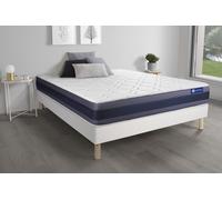 Ensemble Matelas Latex+Memoire De Forme Actilatex Morpho 200x200 Maxi Epaisseur 5zones De Confort + Sommier Kit Blanc