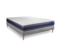 Ensemble matelas Latex+Mémoire de forme ACTILATEX MORPHO 200x200 Maxi épaisseur 5zones de confort + sommier KIT gris G
