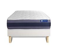 Ensemble matelas Latex+Mémoire de forme ACTILATEX MORPHO 80x190 Maxi épaisseur 5zones de confort + sommier KIT blanc