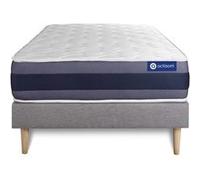 Ensemble matelas Latex+Mémoire de forme ACTILATEX MORPHO 90x190 Maxi épaisseur 5zones de confort + sommier KIT gris