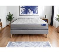 Ensemble matelas Latex + mémoire de forme ACTILATEX PUR 160x200cm 3zones de confort + sommier KIT gris