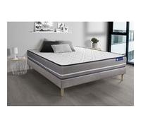 Ensemble matelas Latex + memoire de forme ACTILATEX PUR 200x200cm 3zones de confort + sommier KIT gris