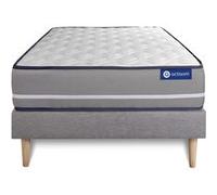 Ensemble matelas Latex + mémoire de forme ACTILATEX PUR 90x200cm 3zones de confort + sommier KIT gris