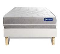 Ensemble matelas Latex + mémoire de forme ACTILATEX TOUCH 120x190 3zones de confort + sommier KIT blanc