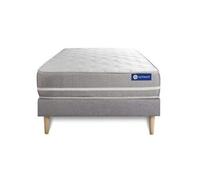Ensemble matelas latex + mémoire de forme actilatex touch 120x190 3zones de confort + sommier kit gris