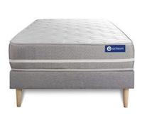 Ensemble matelas latex + mémoire de forme actilatex touch 120x190 3zones de confort + sommier kit gris