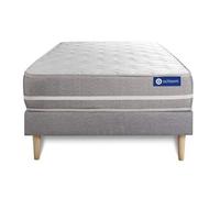 Actisom Ensemble matelas + sommier ACTILATEX TOUCH 120x200 Latex/mémoire 3 zones gris KIT