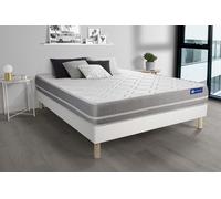 Ensemble Matelas Latex + Memoire De Forme Actilatex Touch 140x200 3zones De Confort + Sommier Kit Blanc
