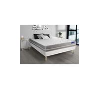 Ensemble Matelas Latex + Memoire De Forme Actilatex Touch 160x200 3zones De Confort + Sommier Kit Blanc