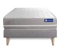 Ensemble matelas Latex + mémoire de forme ACTILATEX TOUCH 80x190 3zones de confort + sommier KIT gris