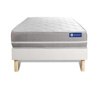 Ensemble Matelas Latex + Memoire De Forme Actilatex Touch 90x190 3zones De Confort + Sommier Kit Blanc