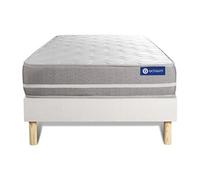 Ensemble matelas Latex + memoire de forme ACTILATEX TOUCH 90x200 3zones de confort + sommier KIT blanc