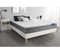 Ensemble matelas Latex+Mémoire de forme ACTILATEX ZEN 140x200 Maxi épaisseur 7zones de confort + sommier KIT blanc