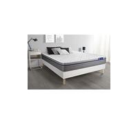 Ensemble Matelas Latex+Memoire De Forme Actilatex Zen 140x200 Maxi Epaisseur 7zones De Confort + Sommier Kit Blanc