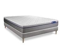 Ensemble Matelas Latex+Memoire De Forme Actilatex Zen 180x200 Maxi Epaisseur 7zones De Confort + Sommier Kit Gris