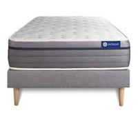Ensemble matelas Latex+Mémoire de forme ACTILATEX ZEN 90x200 Maxi épaisseur 7zones de confort + sommier KIT gris