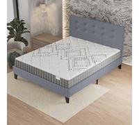 Ensemble 120x190cm-Matelas ressorts ensachés + Lit avec Tête de lit et sommier à lattes, Matelas 20cm d'épaisseur