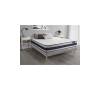 Ensemble matelas Mémoire de forme ACTIMEMO ERGO 140x200 cm Maxi épaisseur 5zones de confort + sommier KIT gris