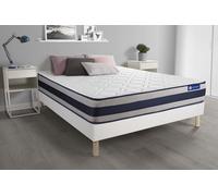 Ensemble Matelas Memoire De Forme Actimemo Ergo 140x200 Cm Maxi Epaisseur 5zones De Confort + Sommier Kit Blanc