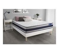 Ensemble Matelas Memoire De Forme Actimemo Ergo 140x200 Cm Maxi Epaisseur 5zones De Confort + Sommier Kit Blanc