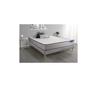 Ensemble matelas Mémoire de forme ACTIMEMO FORM 140x190 cm 5zones de confort + sommier KIT gris