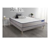 Ensemble matelas Mémoire de forme ACTIMEMO FORM 140x190 cm 5zones de confort + sommier KIT gris G